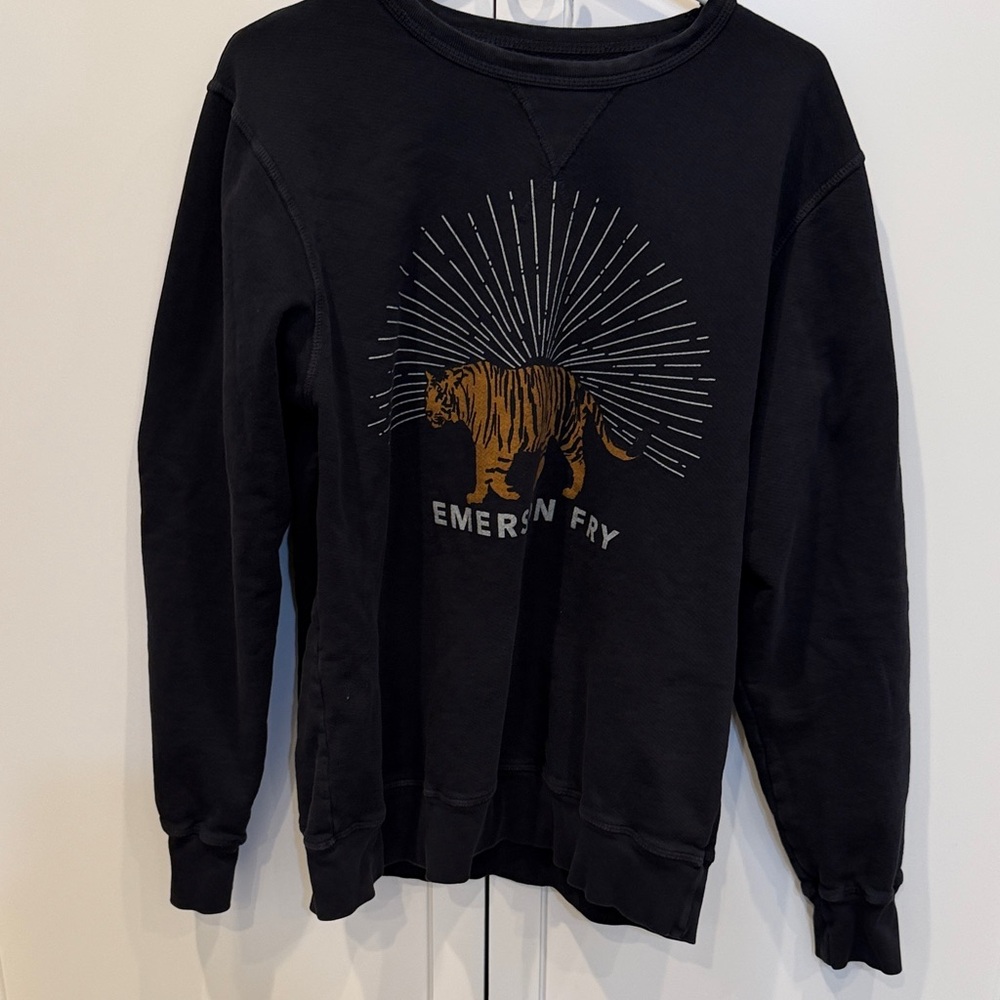 Emerson Fry Black Sweatshirt with Tiger Design
